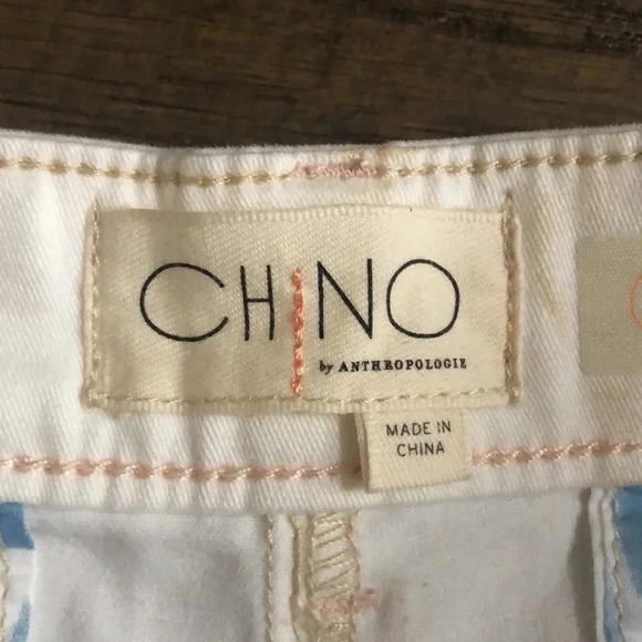 Anthropologie Chino white relaxed cuffed shorts Sz 28 New with tags - Picture 6 of 11